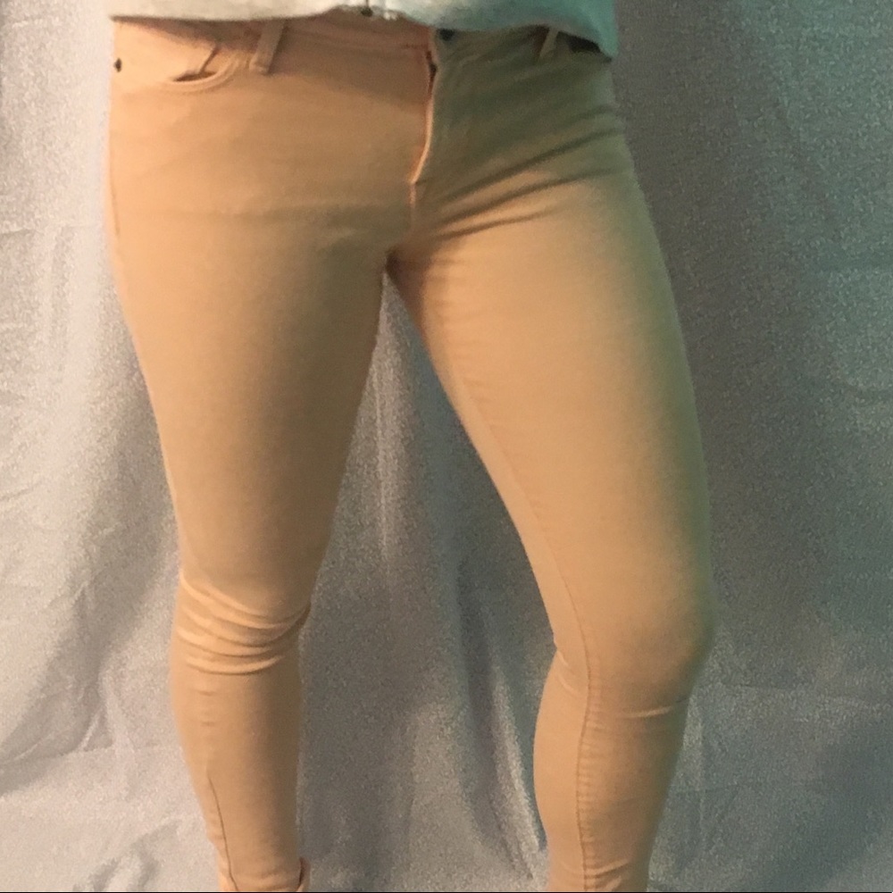 peach skinny jeans